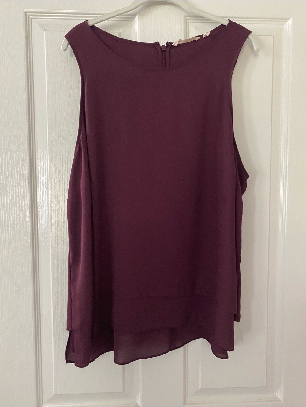 Soft Surroundings Sleeveless Layered Chiffon Top in Plum